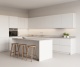Кухня холодно белая с островом